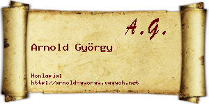 Arnold György névjegykártya