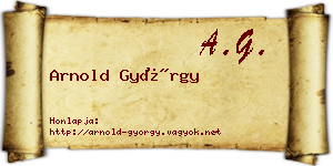 Arnold György névjegykártya
