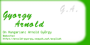 gyorgy arnold business card