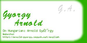 gyorgy arnold business card